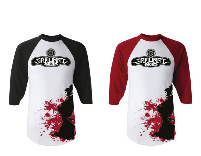 Blood Splatter Ronin Baseball Tee  by Samurai Modz